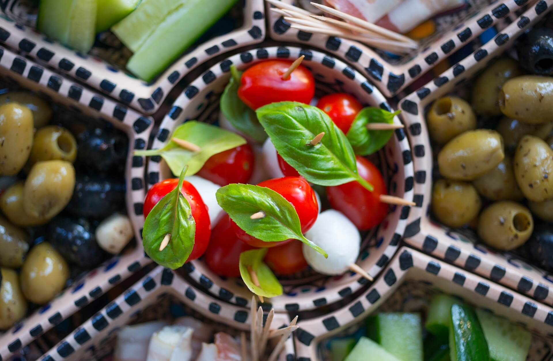 Italian Snacks - Tomatoes, Cheese, Basil