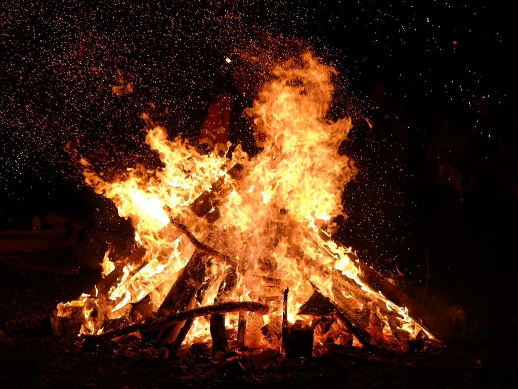 Camogli Fish Festival beach bonfire