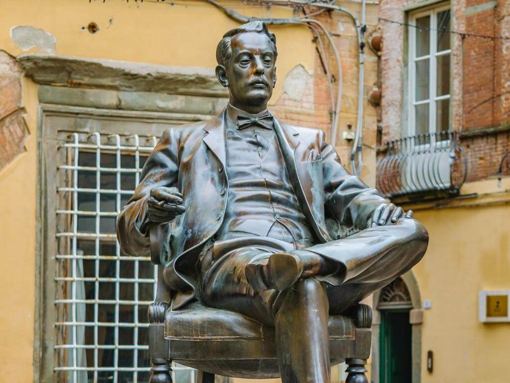 Giacopmo Puccini Statue in Lucca, Italy